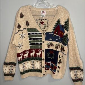 Nutcracker Women’s Medium Button Down Cardigan Holiday Christmas Cottagecore